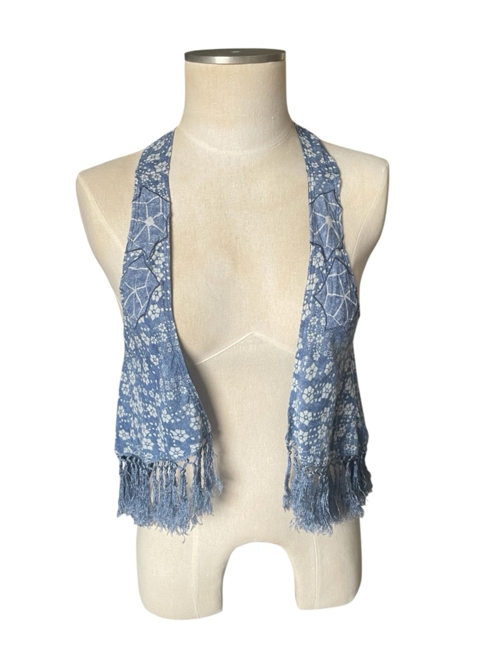 Hollister Blue Fringe Vest